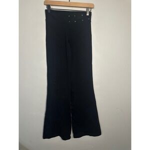 Vintage Bluefish Sport Flare Yoga Pants Y2K Lace Up Grommet Black Sz 3- M/L